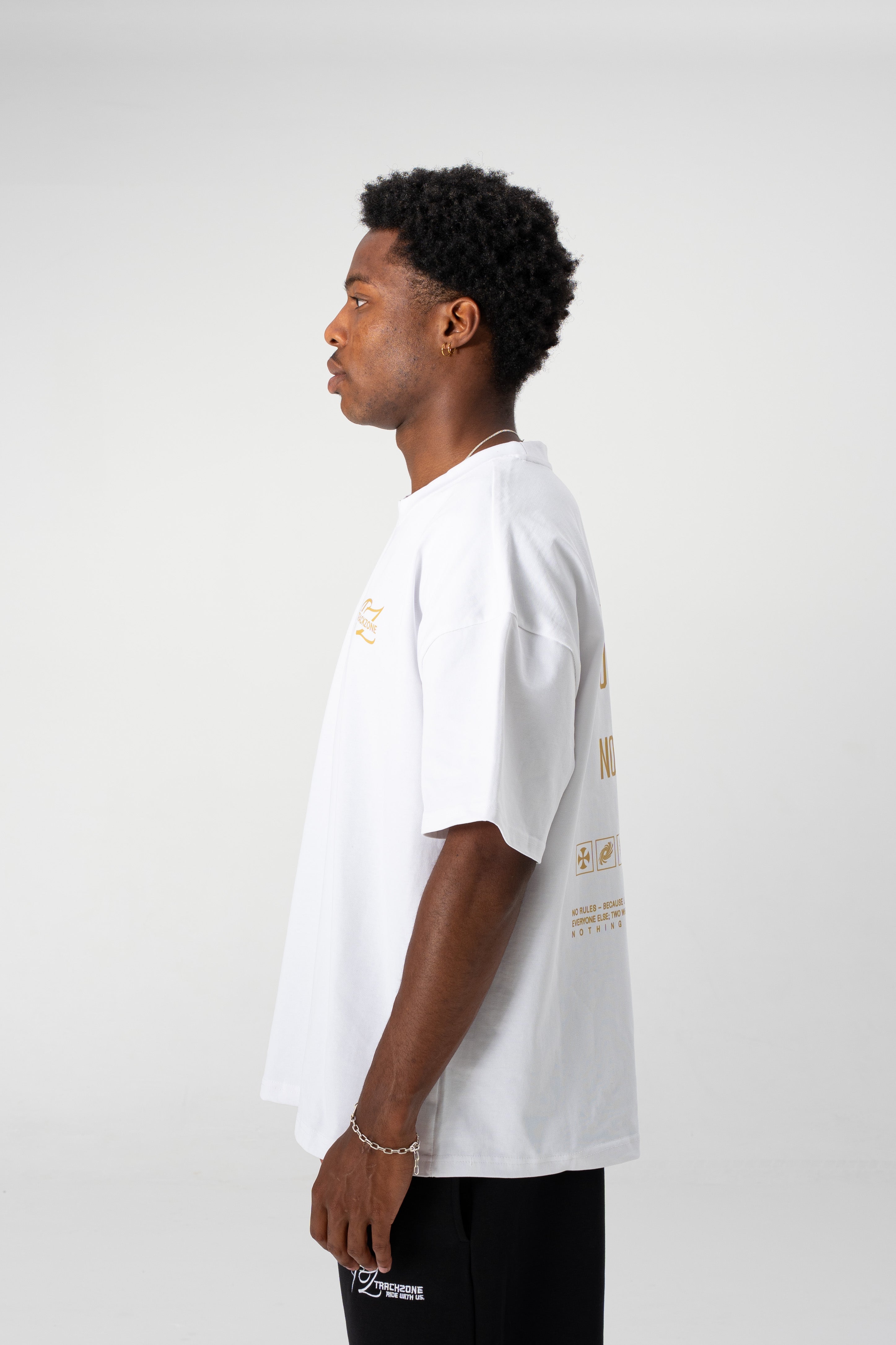 TWO WHEELS NO RULES TEE WHITE